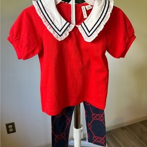 Janie and Jack Red and Navy Kids Matching Set